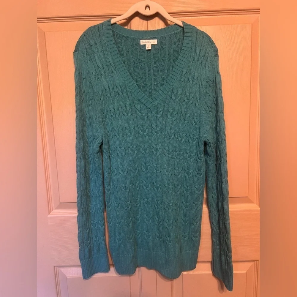 Croft & Barrow Turquoise V-Neck Sweater